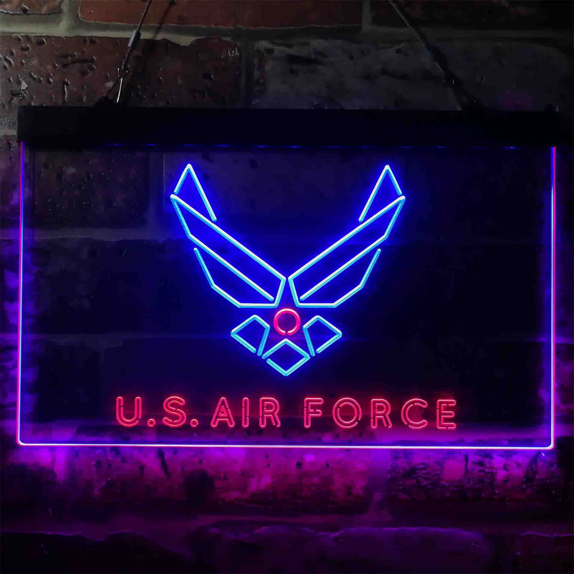 US Air Force Logo Dual LED Neon Light Sign